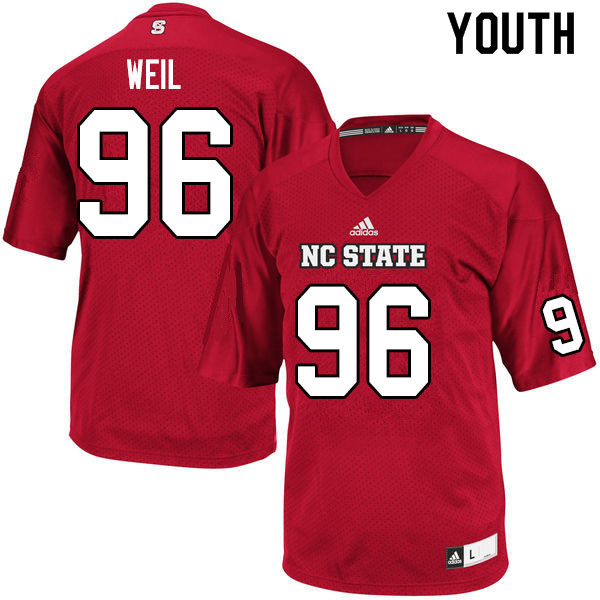 Youth #96 Andrew Weil NC State Wolfpack College Football Jerseys Sale-Red